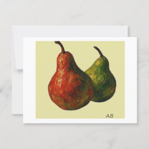 Vibrant Pears Duo,  Postcard