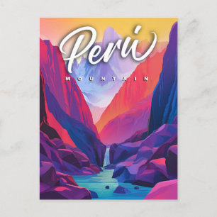 Vibrant Peru Mountain: A Contemporary Travel  Postcard