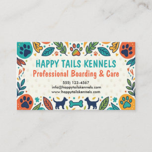 Vibrant Pet Daycare & Dog Kennel Boarding Custom Business Card