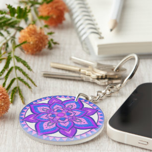 Vibrant Petals Mandala Keychain