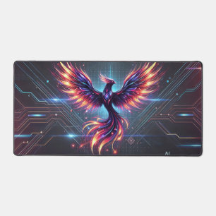 Vibrant Phoenix Desk Mat   Colorful Gaming & Offic