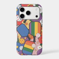 Vibrant Pickleball Paddle Flower Mix