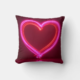 Vibrant Pink Abstract Heart Throw Pillow 16x16 | M
