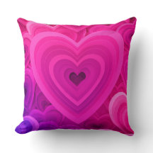 Vibrant Pink Abstract Heart Throw Pillow – Modern