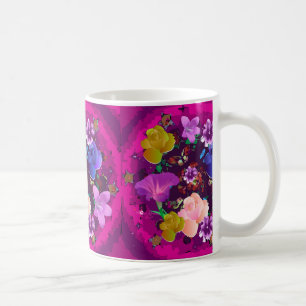 Vibrant Pink Abstrait floral Mug