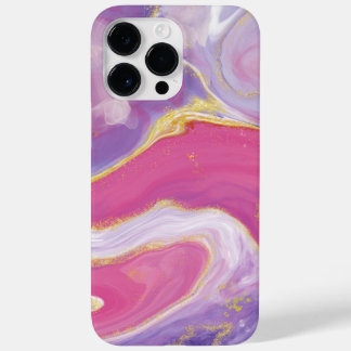Vibrant Pink Alcohol Ink and Glitter Phone Case