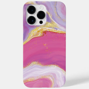 Vibrant Pink Alcohol Ink and Glitter Phone Case