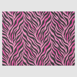 Vibrant Pink and Black Zebra Print Tissue Paper