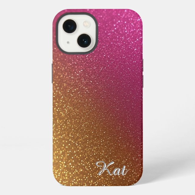 Vibrant Pink and Glittery Background iPhone Case (Back)