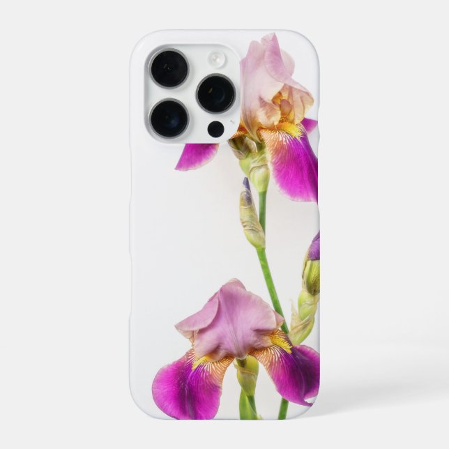 Vibrant pink and purple iris iPhone case (Back)