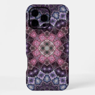 Vibrant Pink and Purple Mandala Web Pattern iPhone 16 Pro Max Case
