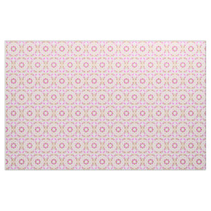 Vibrant Pink Autumn Brown Repeating Star Pattern Fabric