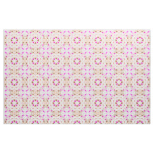 Vibrant Pink Autumn Brown Repeating Star Pattern Fabric