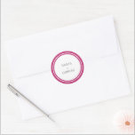 Vibrant Pink Bold Border Modern Wedding Classic Round Sticker<br><div class="desc">Modern wedding stickers featuring a simple yet elegant design with your names inside of a double border.  The colour palette may be changed in the design editing tool.</div>