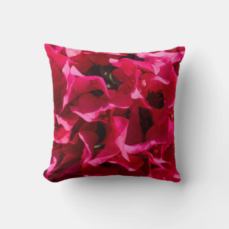 Vibrant Pink Bougainvillea Flower Petals Throw Pil Throw Pillow