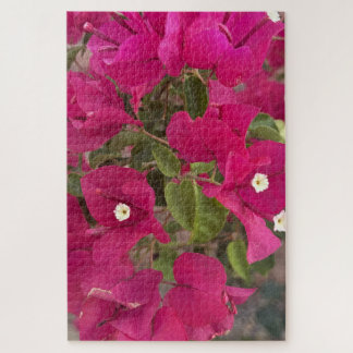Vibrant Pink Bougainvillea Flowers Blooming in Tro Jigsaw Puzzle