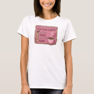 Vibrant Pink COFFEE FIRST THEN TEACH Wearable Art T-Shirt