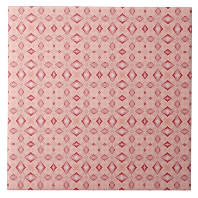Vibrant Pink Diamond Geometric Mediteranean  Tile (Front)