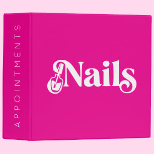 Vibrant Pink Elegant Nails Appointments  Binder