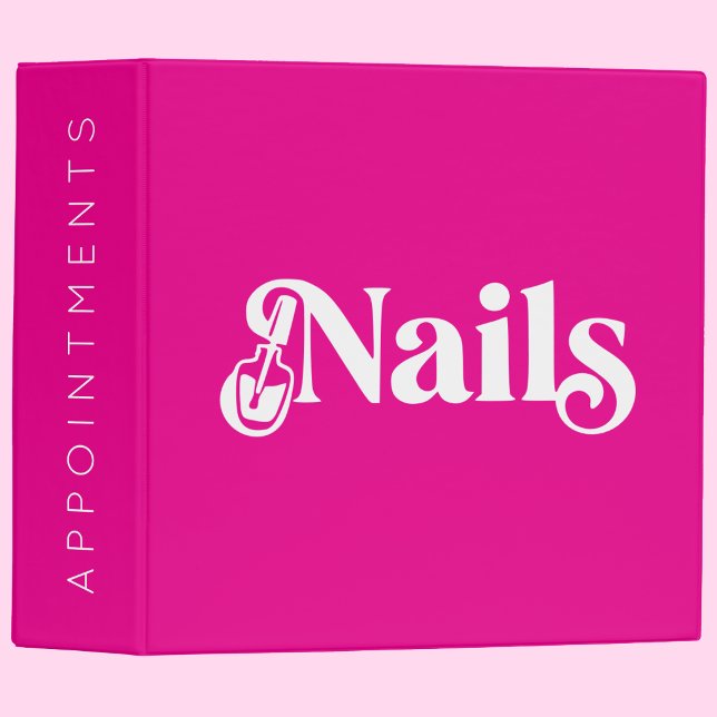 Vibrant Pink Elegant Nails Appointments  Binder (Creator Uploaded)