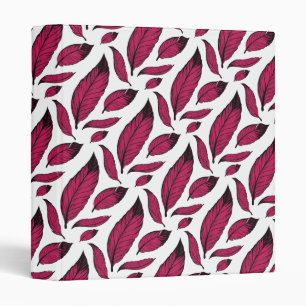 Vibrant Pink Feather Pattern Binder