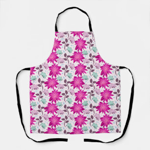 Vibrant Pink Floral Pattern   Bold Modern Flowers  Apron
