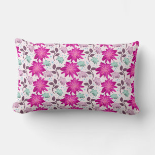 Vibrant Pink Floral Pattern   Bold Modern Flowers  Lumbar Pillow