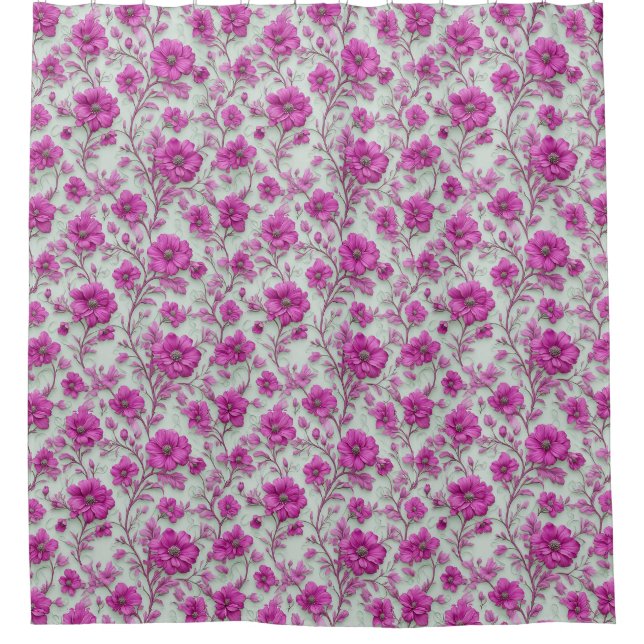 Vibrant Pink Floral Pattern With Magenta Flowers (Front)