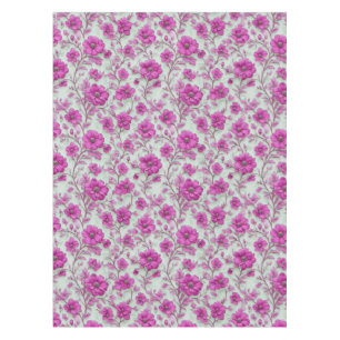 Vibrant Pink Floral Pattern With Magenta Flowers Tablecloth