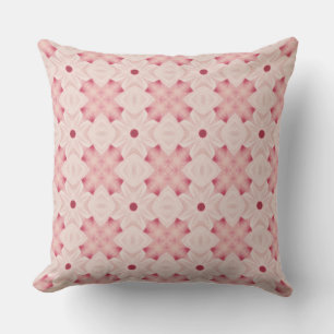 Vibrant Pink Geometric  Mediteranean Inspired Outdoor Pillow