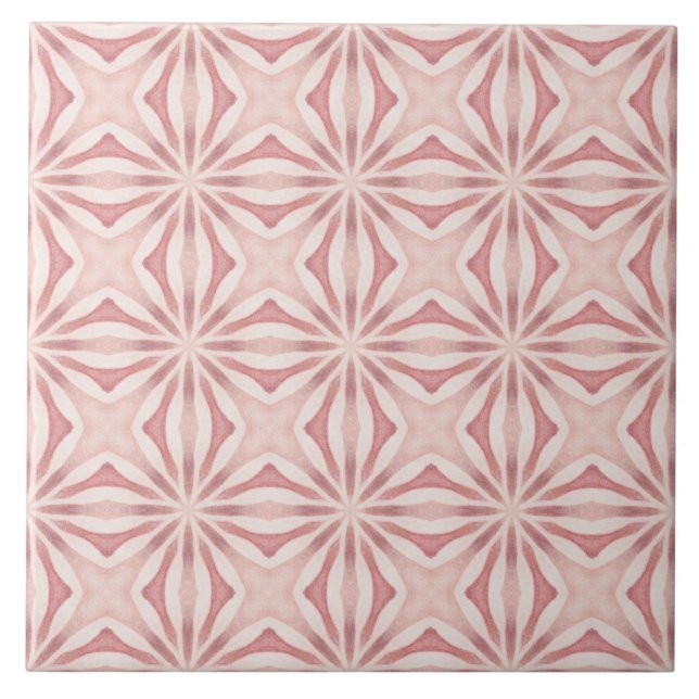 Vibrant Pink Geometric Mediteranean Inspired Tile (Front)