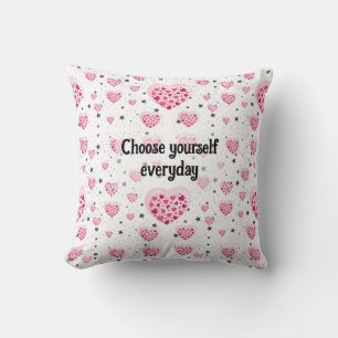 Vibrant Pink Glitter Hearts Design Throw Pillow
