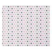 Vibrant Pink Grey and White Polka Dots Duvet Cover (Back)