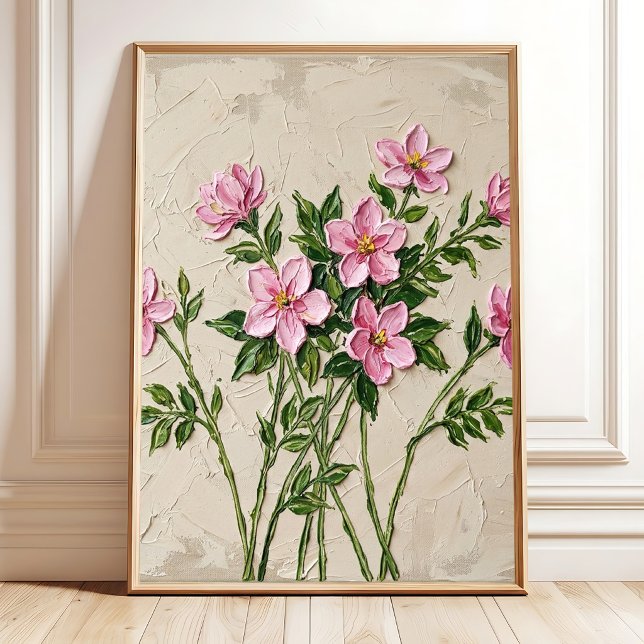 Vibrant Pink Jasmine Minimalist Wall Art (Creator Uploaded)