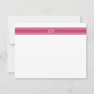 Vibrant Pink Personalized Monogram Name Initials Card