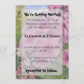 Vibrant Pink Phlox Summer Garden Wedding  Invitation