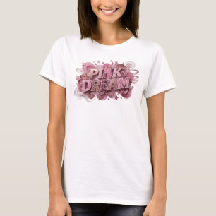 Vibrant Pink PINK DREAM 3D Text Art T-Shirt