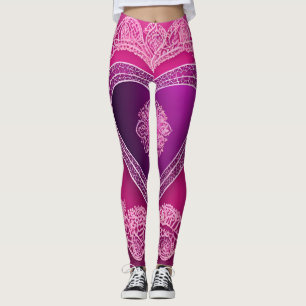 Vibrant Pink & Purple Lingerie Ombre Lace AI art  Leggings