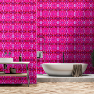 Vibrant pink rose petals M-size floral pattern Wallpaper