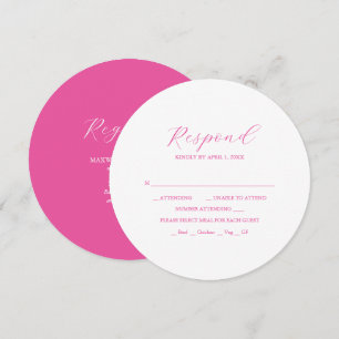 Vibrant Pink RSVP Card Stackable Invitations