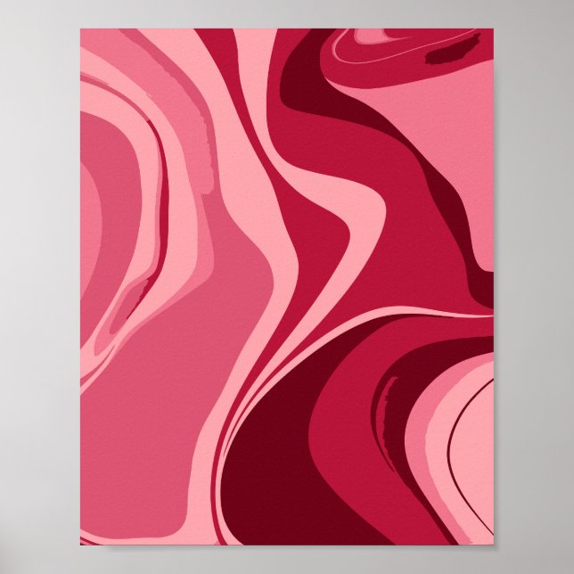 Vibrant Pink Swirls of Passion Poster (Front)