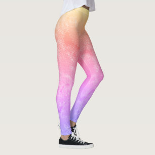 Vibrant Pink Tie Dye Pattern with Blue Green Accen Leggings