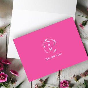 Vibrant Pink Wedding Thank You Cards Templates