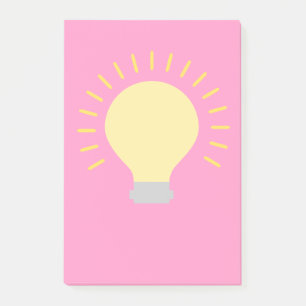 Vibrant Pink Yellow Light Bulb Post-it Notes
