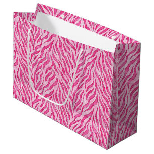 Vibrant Pink Zebra Print Large Gift Bag