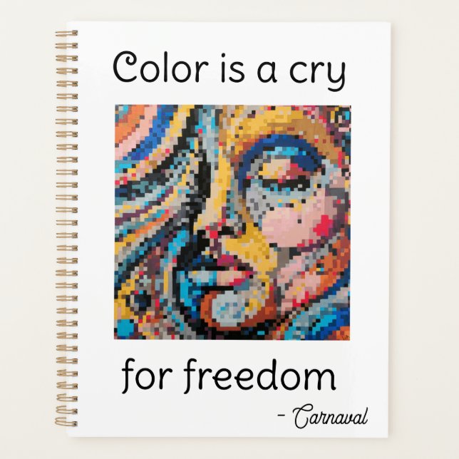Vibrant pixel explosion – Colour is a cry for free Planner (Front)