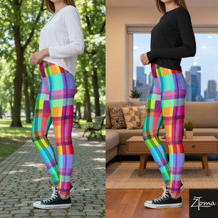 Vibrant Plaid Leggings