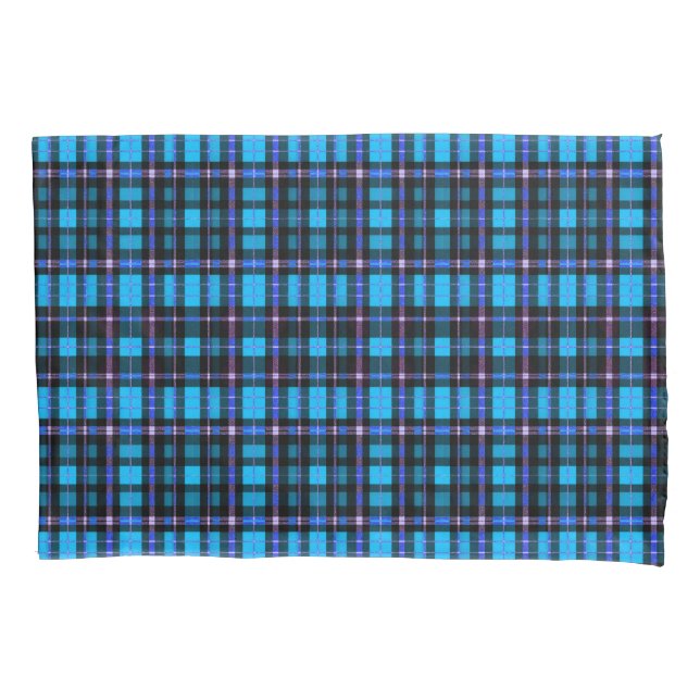 Vibrant Plaid Tartan Pattern Fabric Pillowcase (Front)