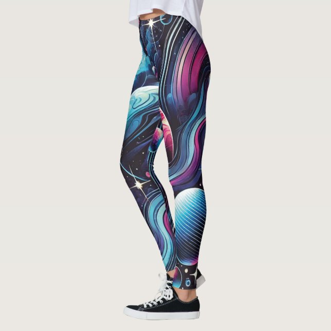 Vibrant Planetary Galaxy Women's Leggings (Left)