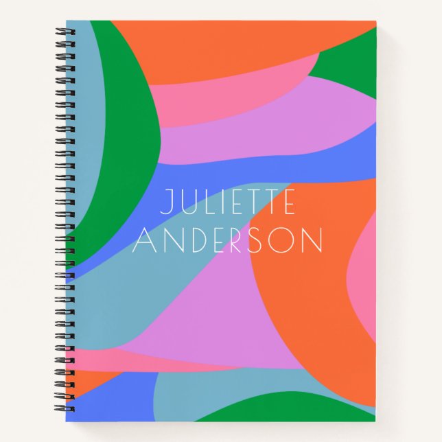 Vibrant Playful Abstract Shapes Personalized  Notebook (Front)
